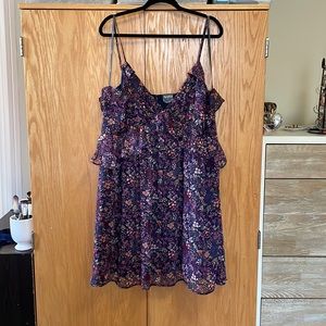 Arula szB babydoll ruffle floral spaghetti strap dress